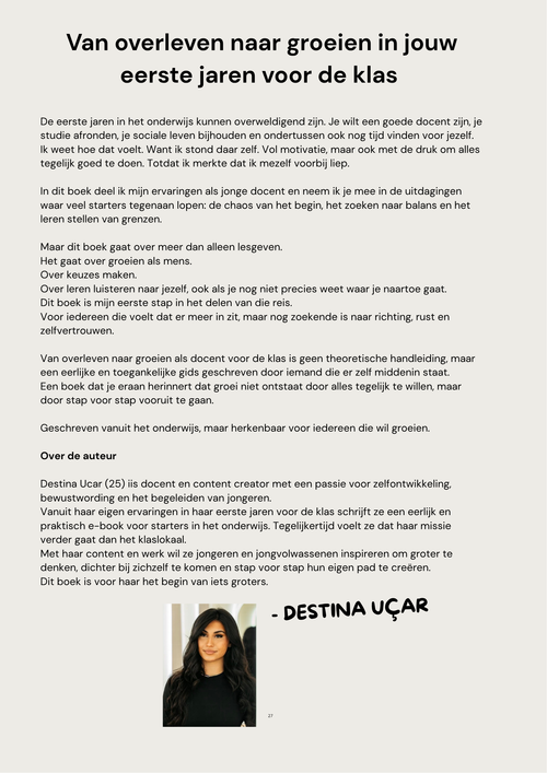 Over de auteur - Destina Uçar